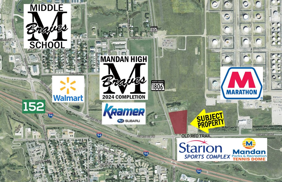 100 Old Red Tail NE, Mandan, ND for sale - Aerial - Image 1 of 2