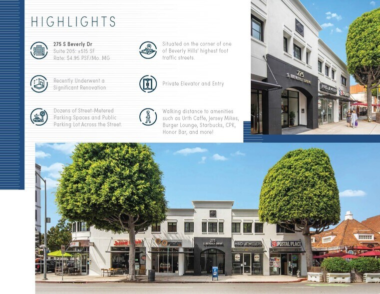 269-281 S Beverly Dr, Beverly Hills, CA à louer - Photo du bâtiment - Image 2 de 10
