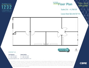 1232 E Broadway Rd, Tempe, AZ à louer Plan d’étage- Image 1 de 16