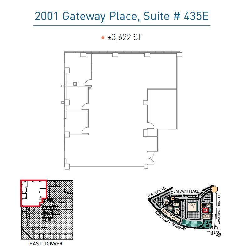 2001 Gateway Pl, San Jose, CA à louer Plan d’étage- Image 1 de 1