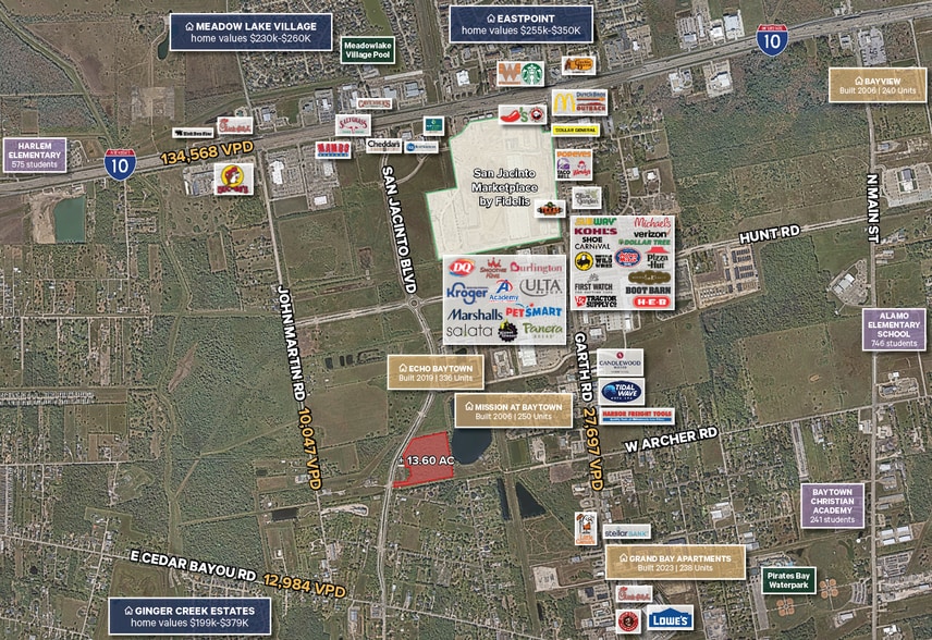 San Jacinto Blvd, Baytown, TX for sale - Aerial - Image 2 of 4