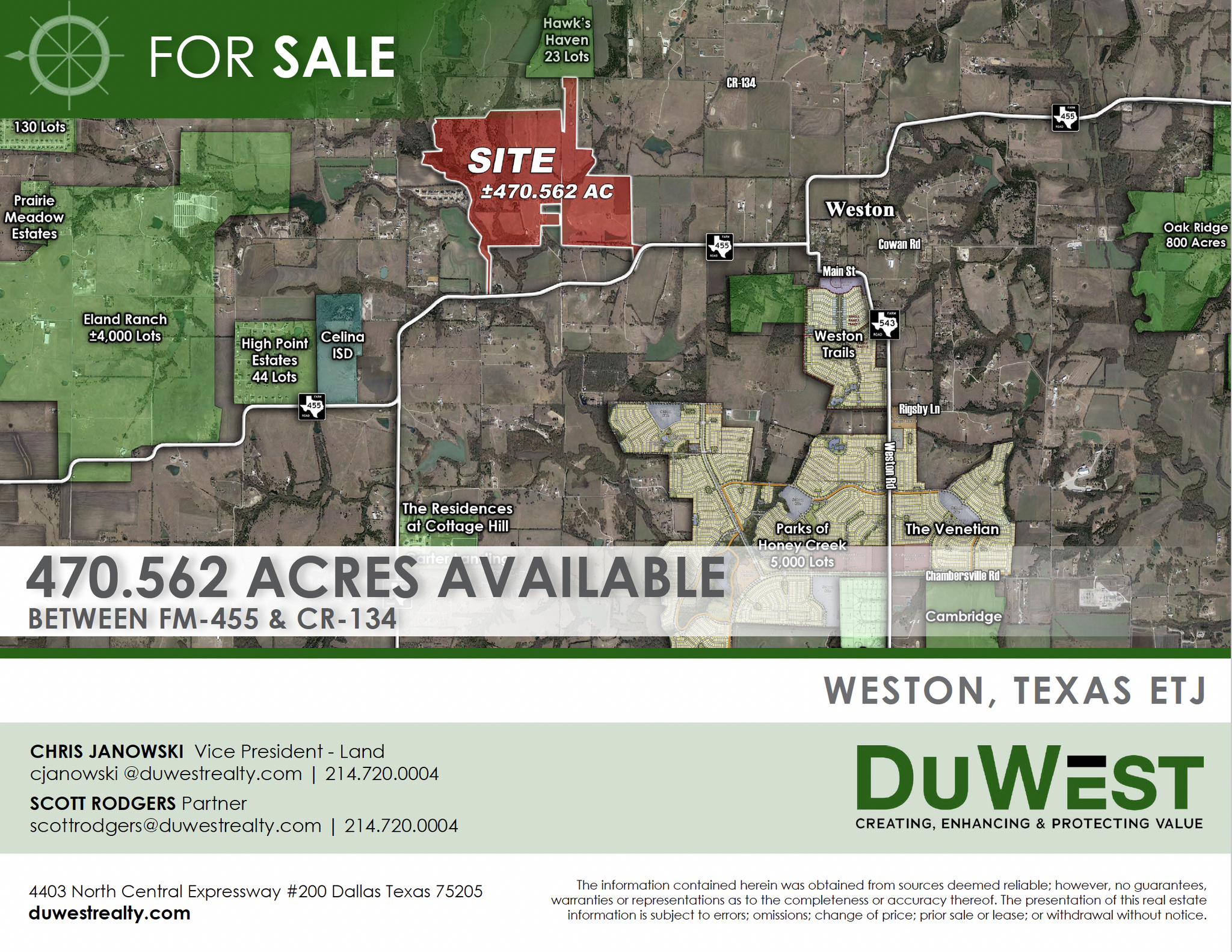 FM-455 & CR-134, Weston, TX for sale Aerial- Image 1 of 5