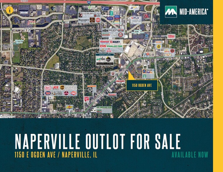 1150 E Ogden Ave, Naperville, IL for sale - Aerial - Image 1 of 1