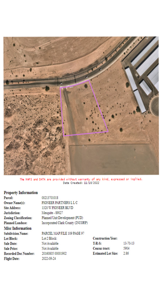 1320 W Pioneer Blvd, Mesquite, NV for sale - Aerial - Image 1 of 2