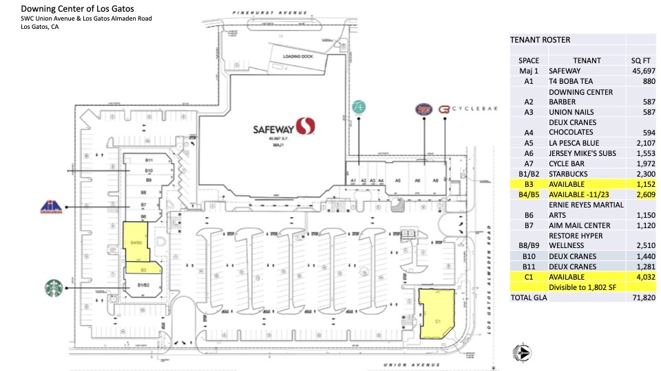 15525-15569 Union Ave, Los Gatos, CA à louer - Plan de site - Image 2 de 4