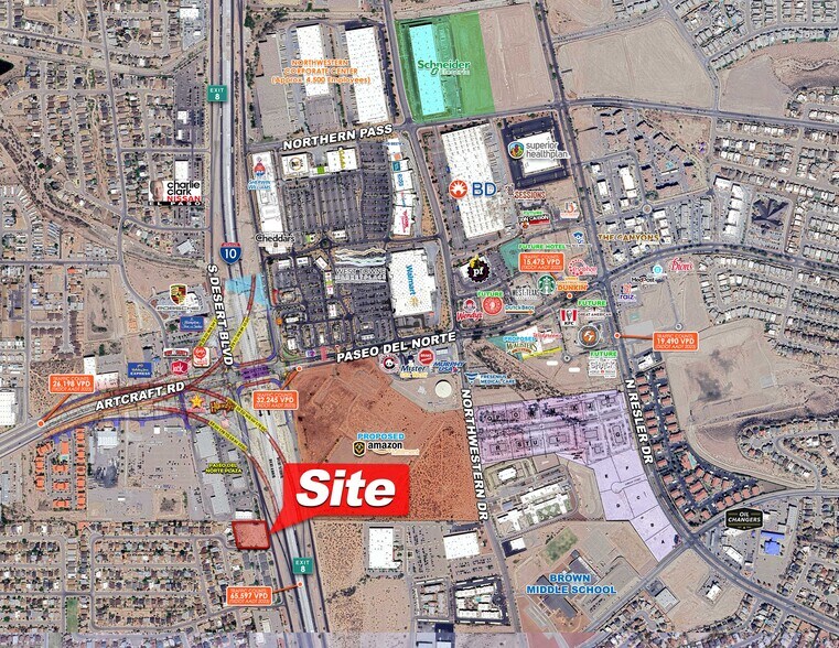 6251 Desert, El Paso, TX for sale - Aerial - Image 1 of 2