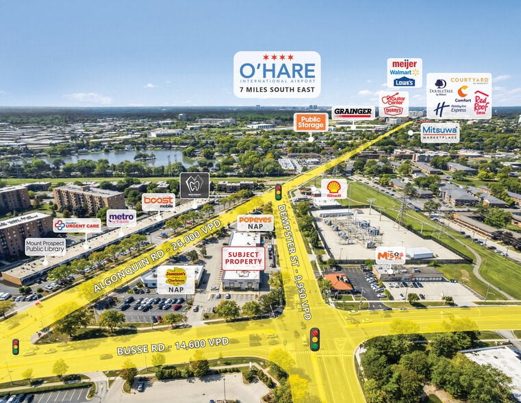 1758-1776 W Algonquin Rd, Mount Prospect, IL à vendre - Aérien - Image 2 de 9
