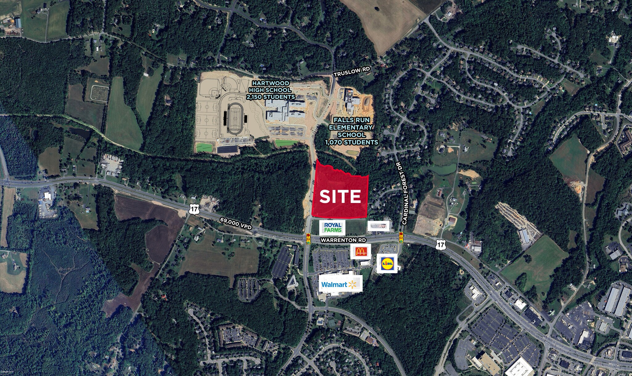 1221 Warrenton Rd, Fredericksburg, VA for sale Aerial- Image 1 of 2