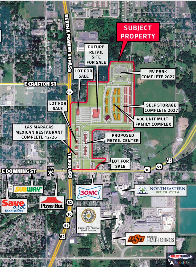 Northeast Corner of E. Downing and B. Parker Byp, Tahlequah, OK for sale Primary Photo- Image 1 of 3