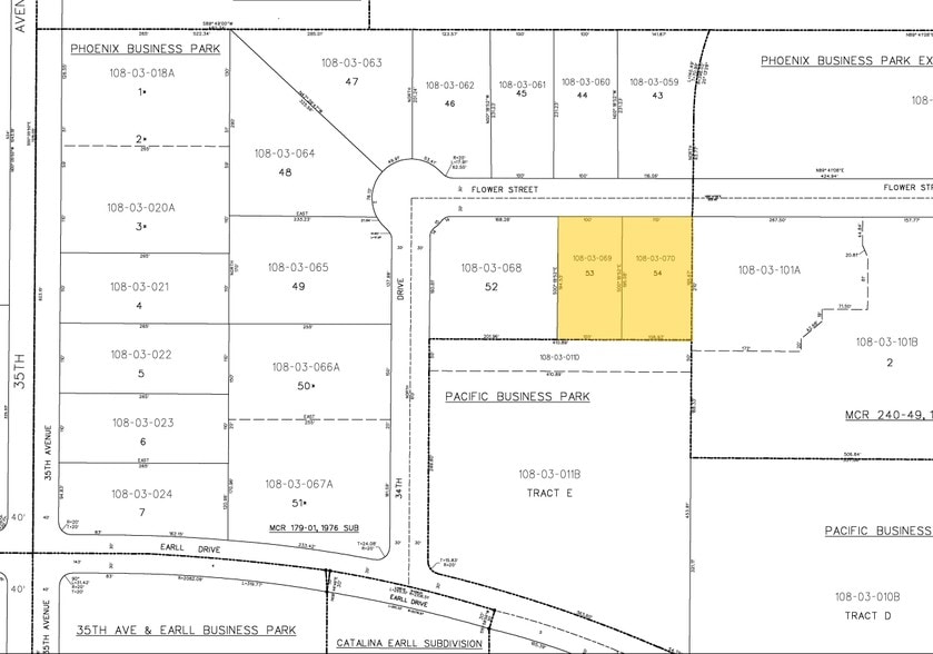 3345-3401 W Flower St, Phoenix, AZ for lease - Plat Map - Image 3 of 14