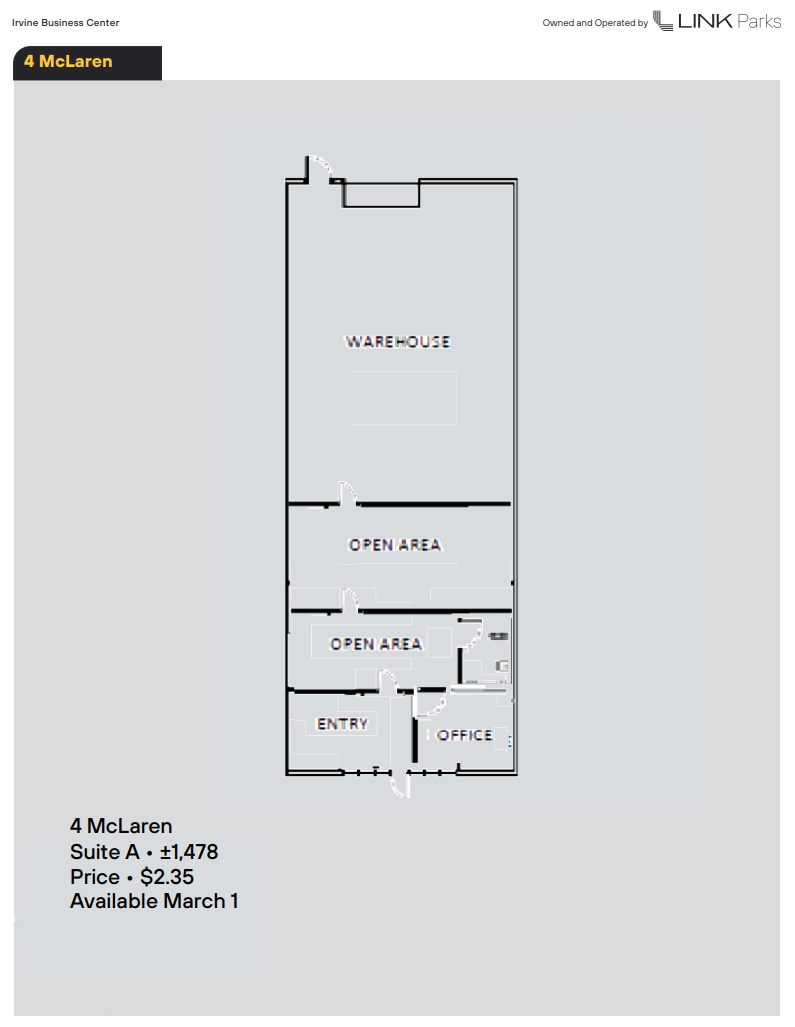 15791 Rockfield Blvd, Irvine, CA à louer Plan d’étage- Image 1 de 1