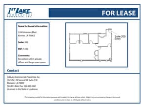 2200 Veterans Memorial Blvd, Kenner, LA à louer Plan d’étage- Image 1 de 1
