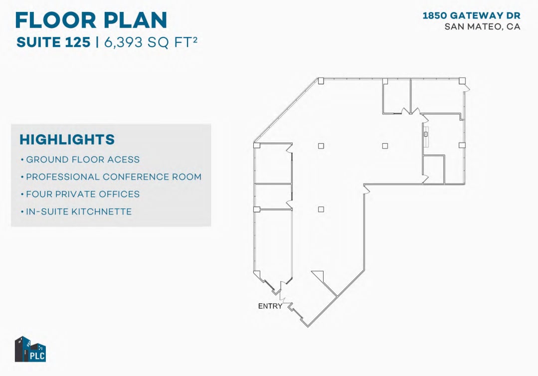 1850 Gateway Dr, San Mateo, CA for lease Floor Plan- Image 1 of 1