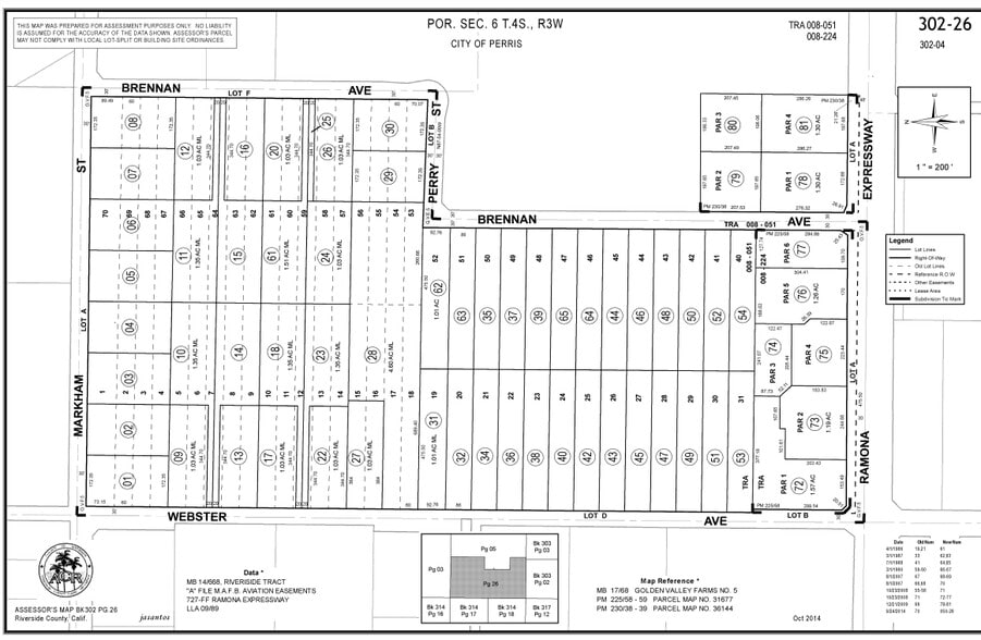 NEC Ramona Expy. & Brennan Ave, Perris, CA à vendre - Plan cadastral - Image 2 de 3