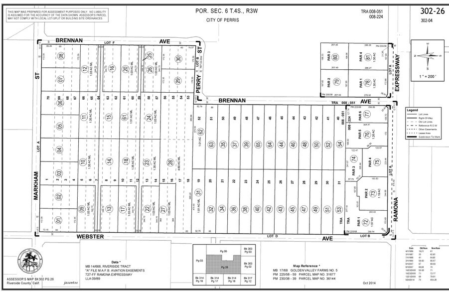 NEC Ramona Expy. & Brennan Ave, Perris, CA for lease - Plat Map - Image 3 of 3