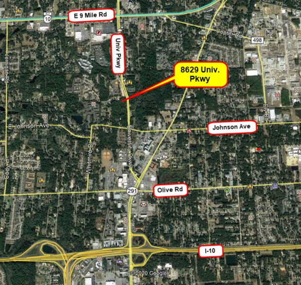 8629 University Pkwy, Pensacola, FL à vendre - Aérien - Image 3 de 3