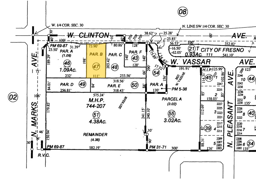 2827 W Clinton Ave, Fresno, CA for lease - Plat Map - Image 1 of 1