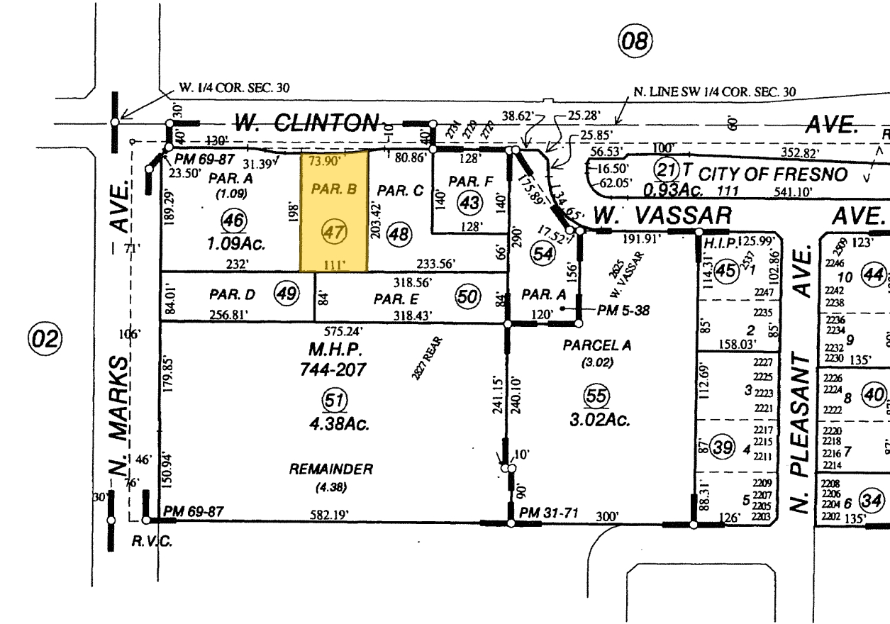 2827 W Clinton Ave, Fresno, CA for lease Plat Map- Image 1 of 2