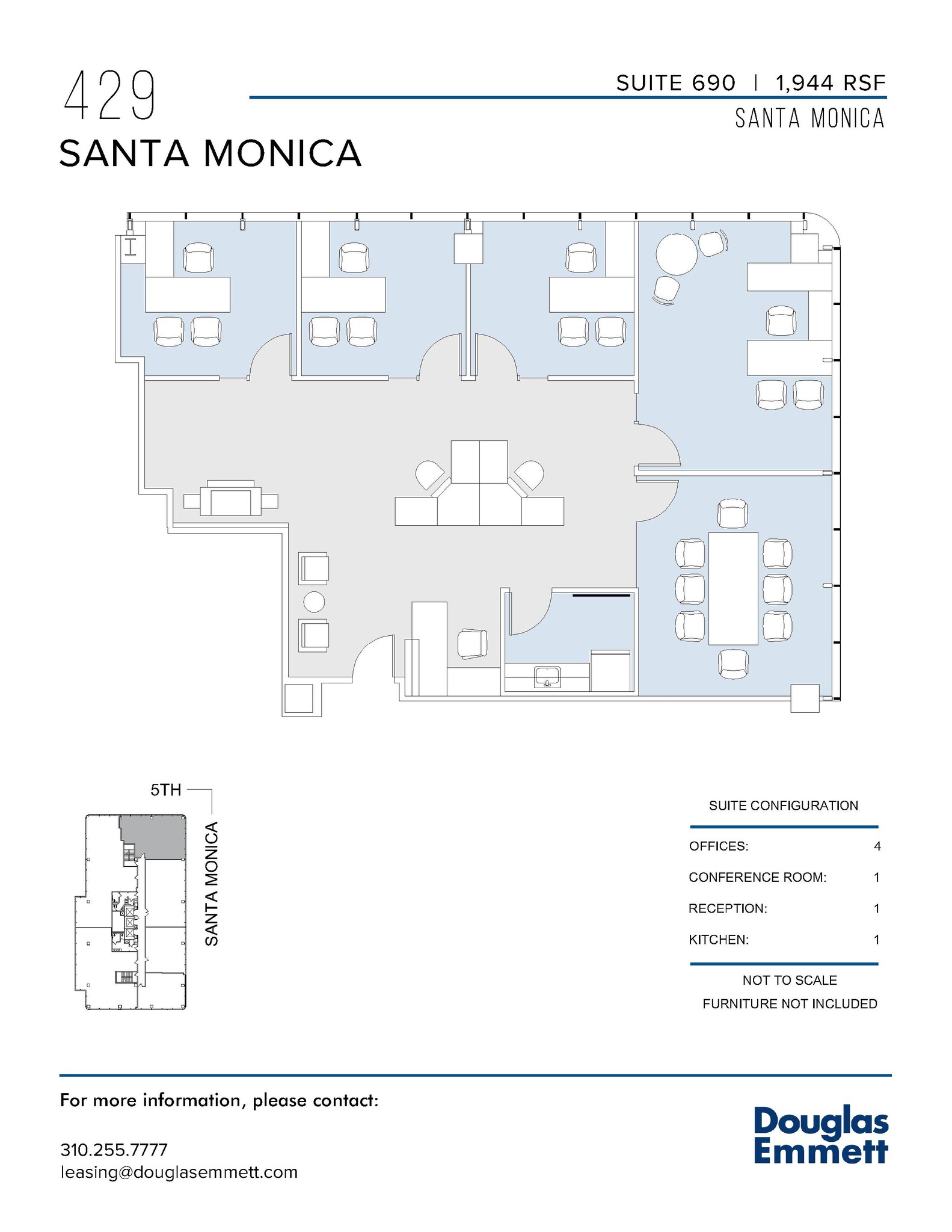 429 Santa Monica Blvd, Santa Monica, CA à louer Plan d  tage- Image 1 de 1