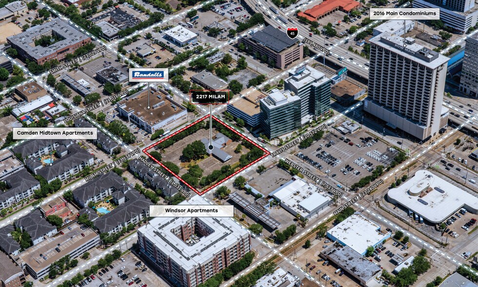2217 Milam St, Houston, TX à vendre - Aérien - Image 3 de 6