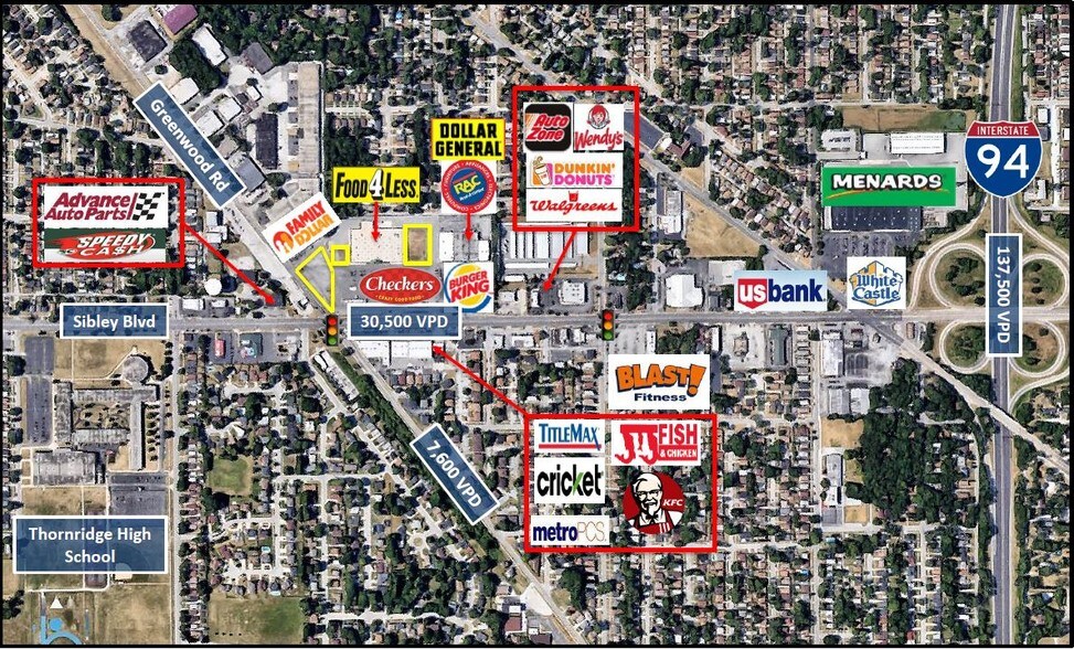 NEC Sibley Blvd & Greenwood Rd, Dolton, IL à vendre - Aérien - Image 2 de 3