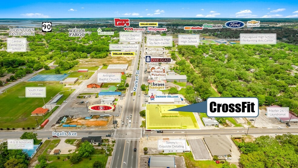 1902 Market St, Pascagoula, MS for lease - Aerial - Image 3 of 4