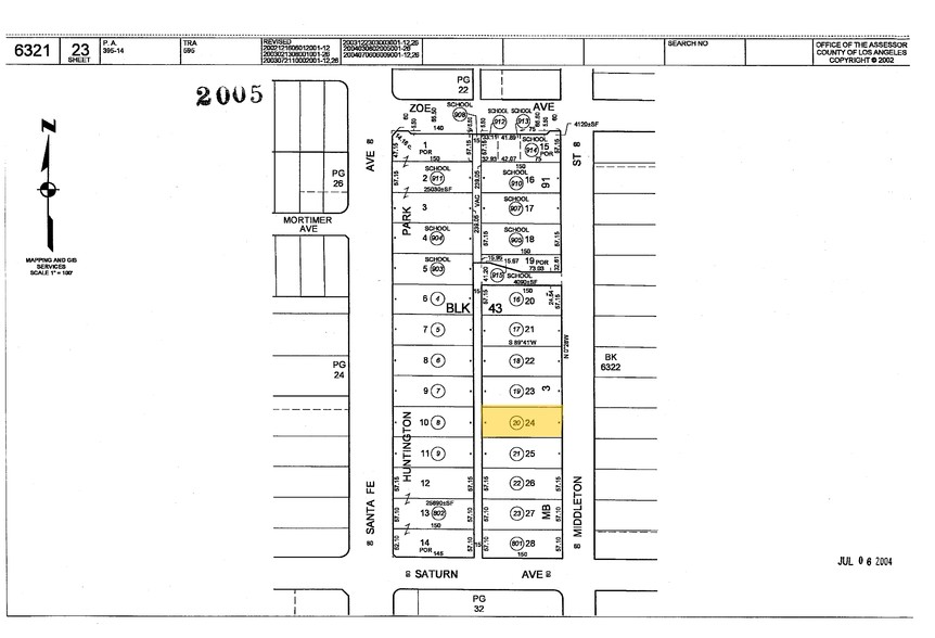 6803 Middleton St, Huntington Park, CA à vendre - Plan cadastral - Image 2 de 2