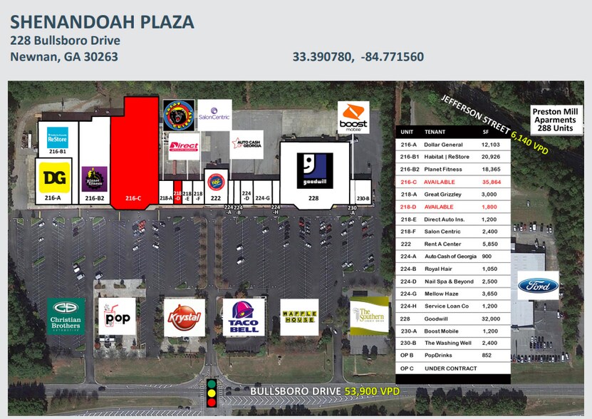 216-230 Bullsboro Dr, Newnan, GA à louer - Photo du bâtiment - Image 2 de 5