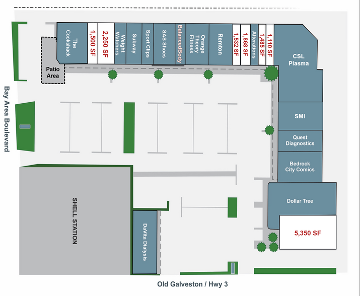 100-110 W Bay Area Blvd, Webster, TX à louer - Plan de site - Image 2 de 21