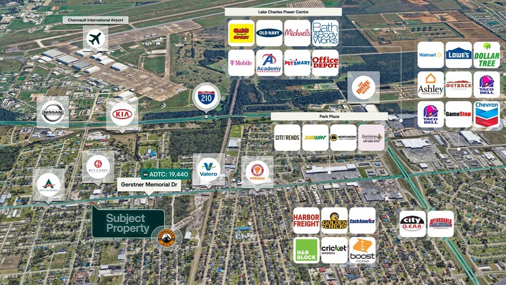 1830 Gerstner Memorial Dr, Lake Charles, LA à vendre - Aérien - Image 2 de 3