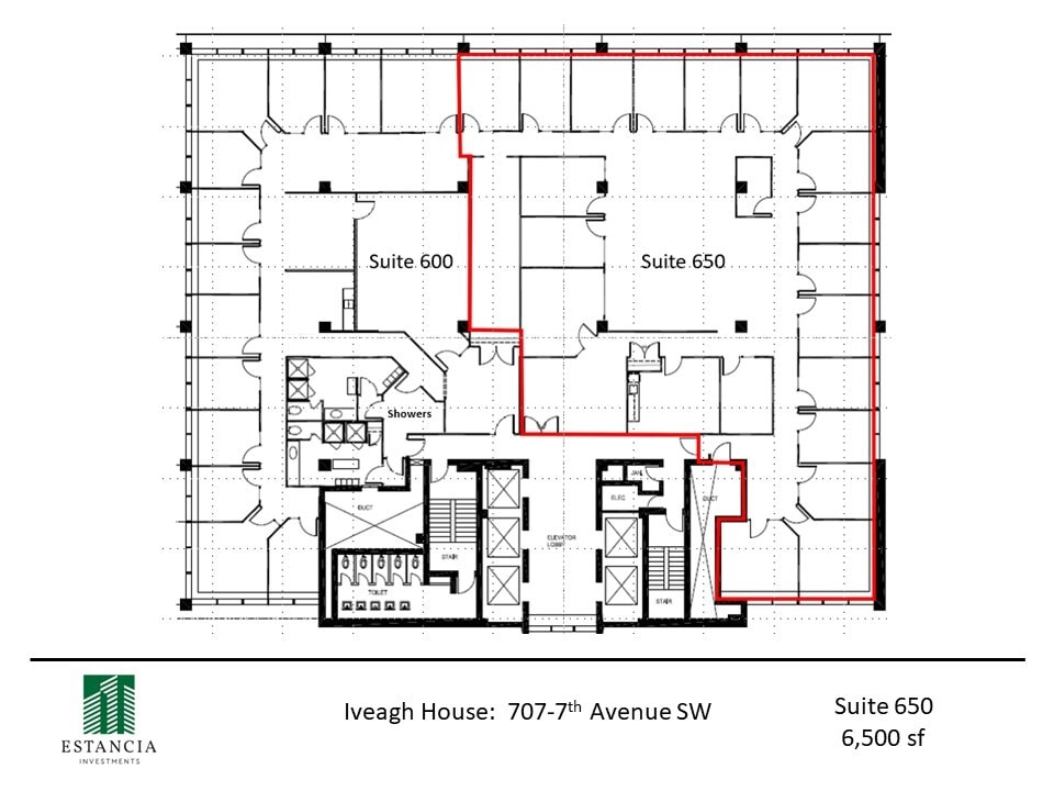 707 7th Ave SW, Calgary, AB à louer Plan d’étage- Image 1 de 4