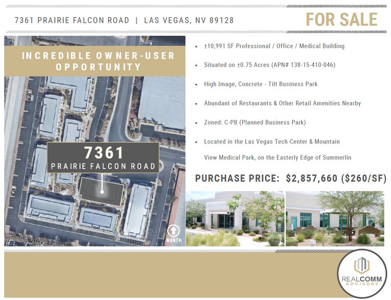 7361 Prairie Falcon Rd, Las Vegas, NV à vendre - Photo du bâtiment - Image 2 de 7