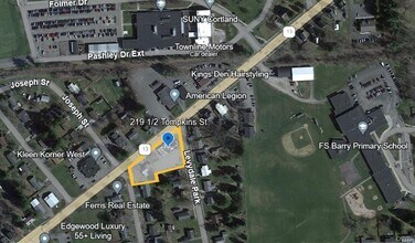 219 1/2 Tompkins St, Cortland, NY - Aerial map view