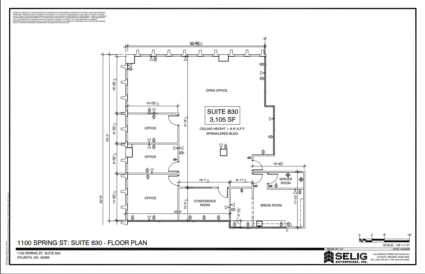 1100 Spring St NW, Atlanta, GA à louer Plan d’étage- Image 1 de 1