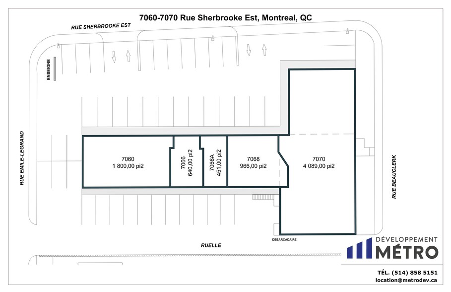 7060-7072 Rue Sherbrooke E, Montréal, QC à louer - Plan de site - Image 2 de 2