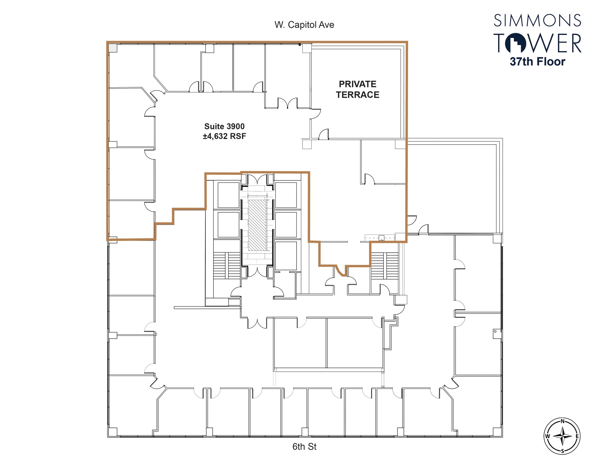 425 W Capitol Ave, Little Rock, AR à louer Plan d’étage- Image 1 de 2