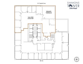 425 W Capitol Ave, Little Rock, AR à louer Plan d’étage- Image 1 de 2