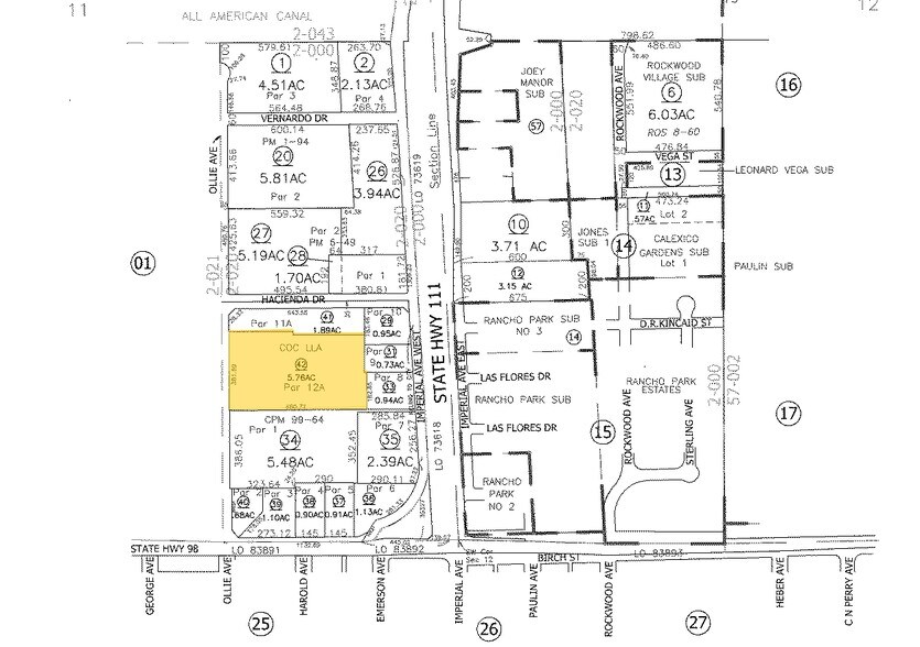 1407 Imperial Ave W, Calexico, CA à louer - Plan cadastral - Image 3 de 11