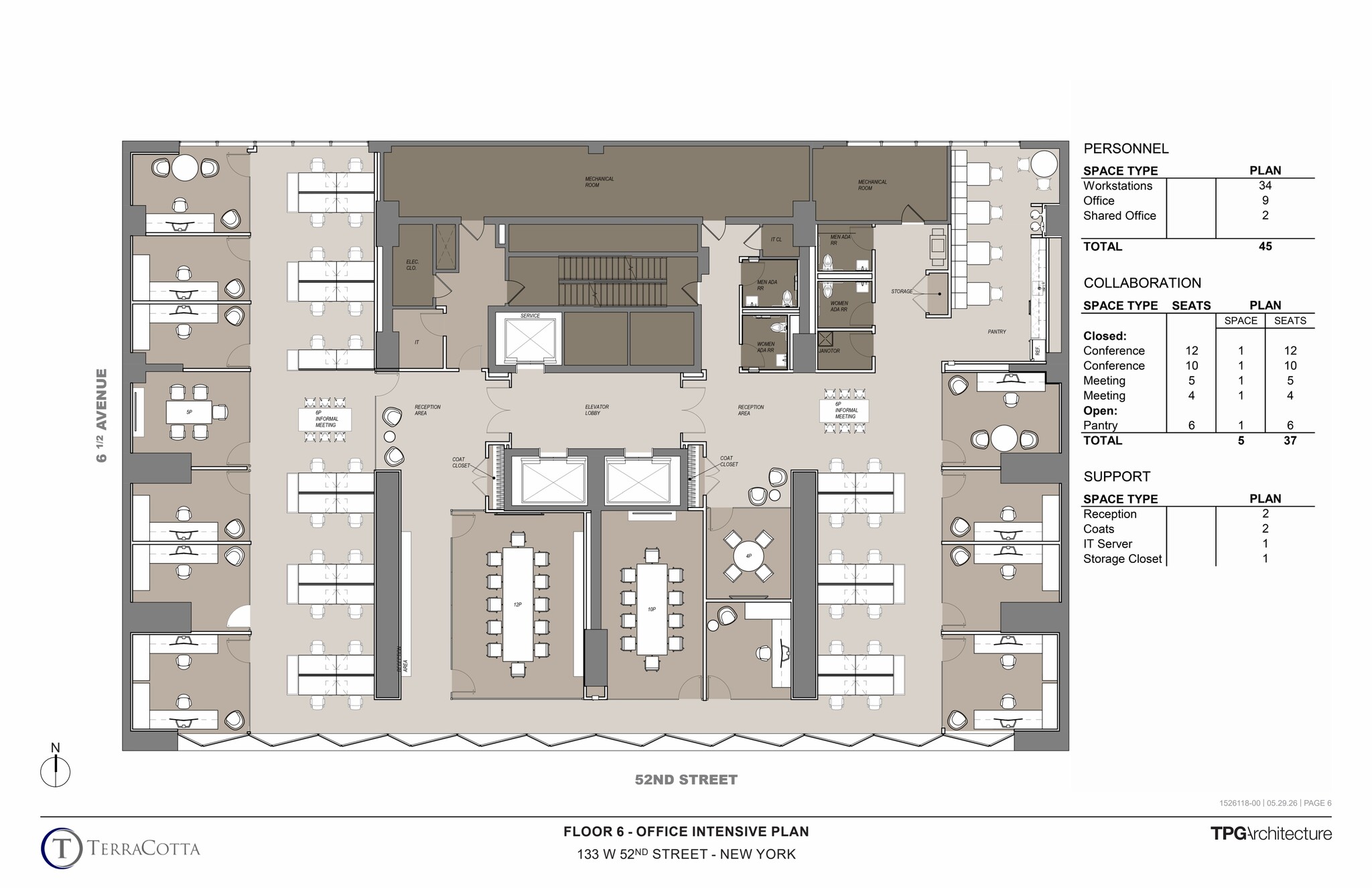 133 W 52nd St, New York, NY à louer Plan d’étage- Image 1 de 10