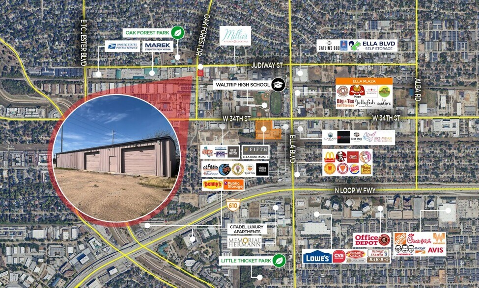 3540 Oak Forest Dr, Houston, TX à vendre - Aérien - Image 3 de 3