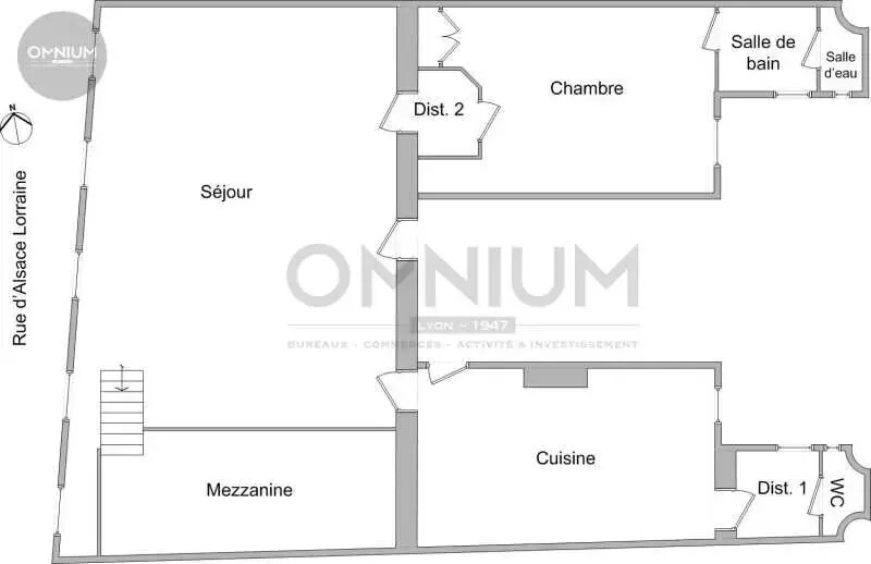 Bureau dans Lyon à louer Plan d’étage type- Image 1 de 1