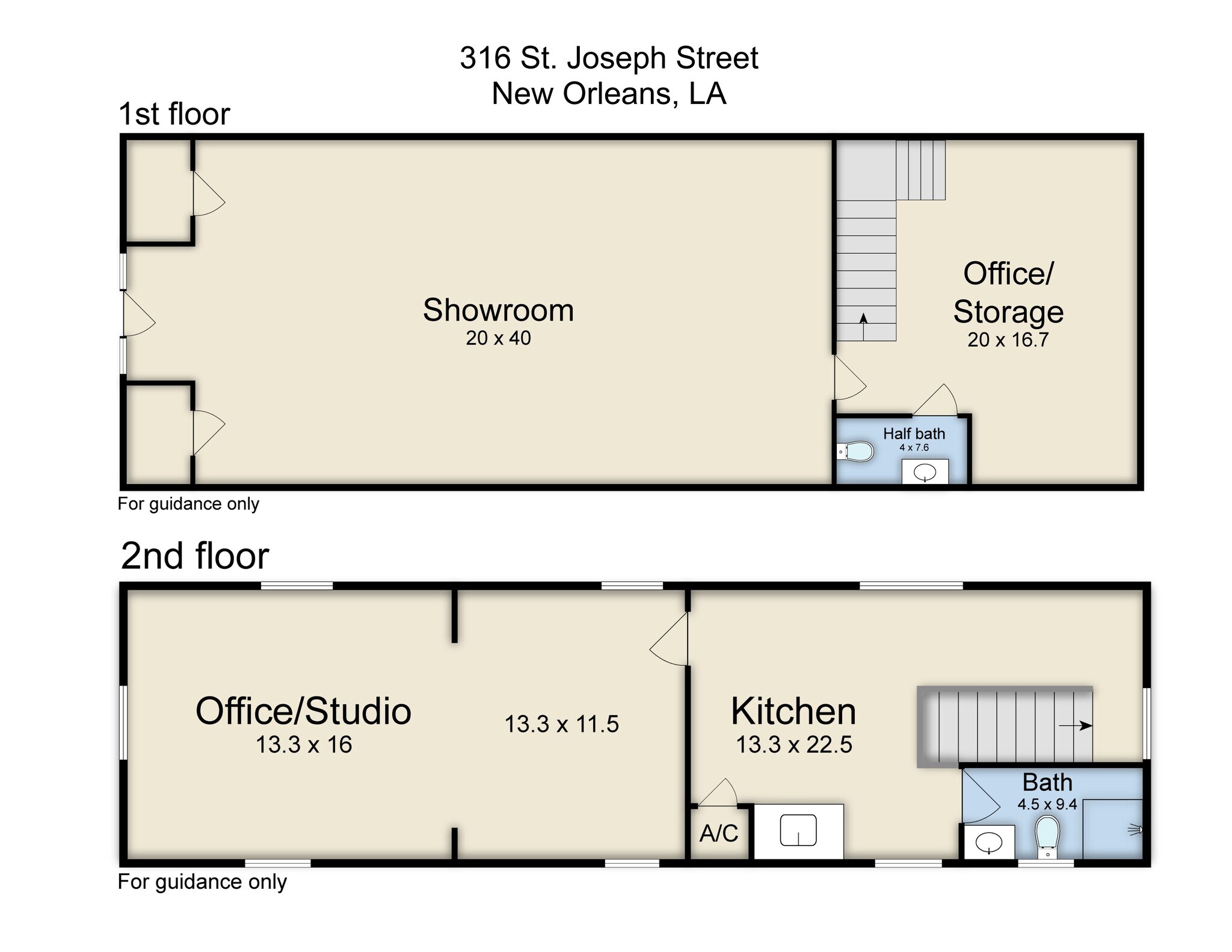 316 Saint Joseph St, New Orleans, LA à louer Plan de site- Image 1 de 1