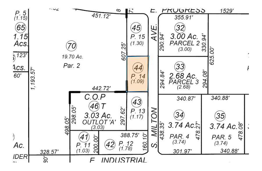 9225 S Milton Ave, Parlier, CA à louer - Plan cadastral - Image 2 de 3