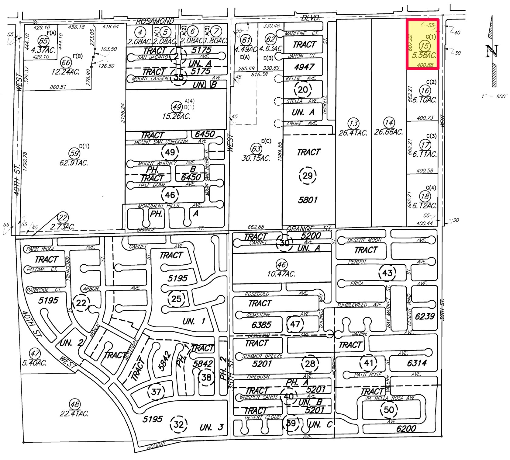 Rosamond Blvd & 30th St West, Rosamond, CA à vendre Plan cadastral- Image 1 de 1