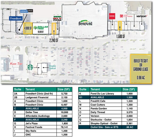 1115-1159 E Johnson St, Fond Du Lac, WI à louer - Photo du bâtiment - Image 2 de 17