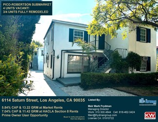 Plus de détails pour 6114 Saturn St, Los Angeles, CA - Multi-résidentiel à vendre