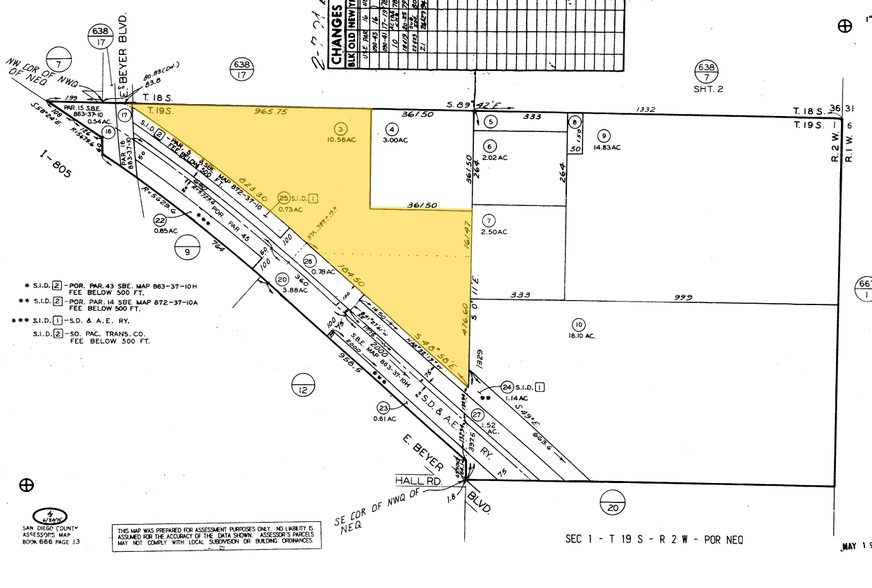 E San Ysidro Blvd, San Ysidro, CA for sale - Plat Map - Image 1 of 2