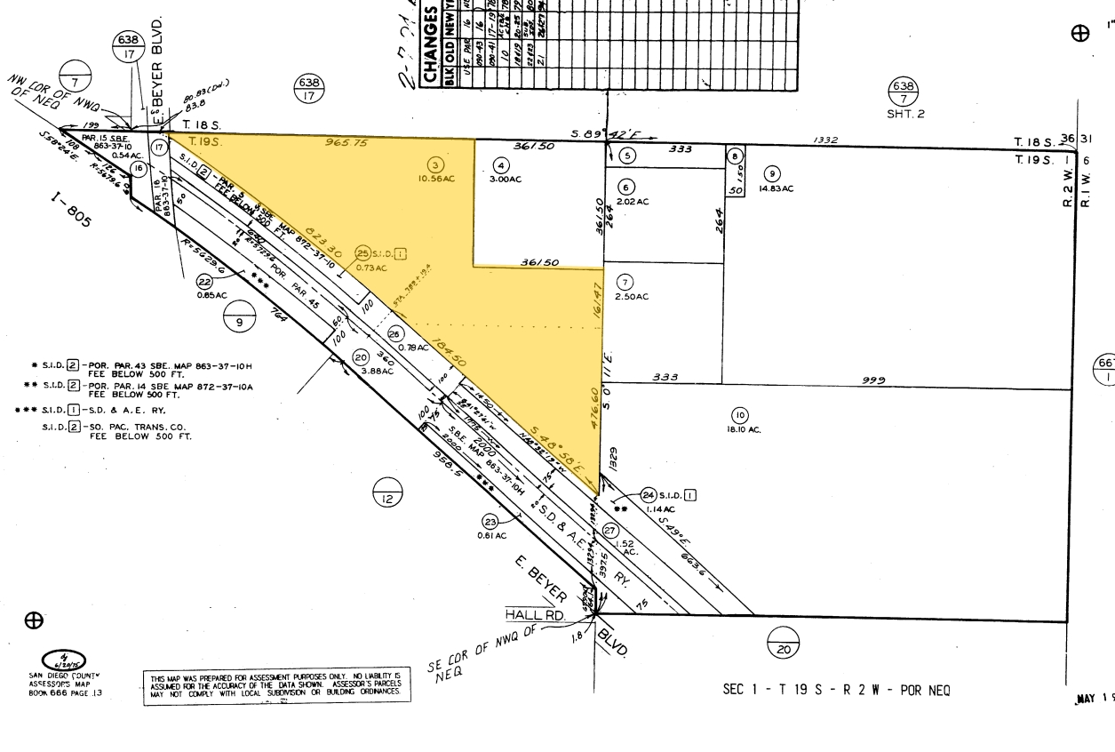 E San Ysidro Blvd, San Ysidro, CA for sale Plat Map- Image 1 of 3