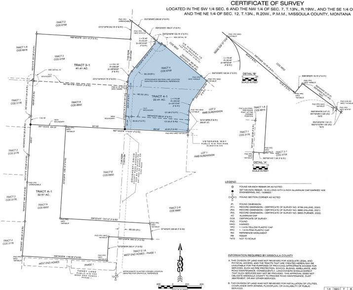 Tract 4-1 W. Broadway st, Missoula, MT for sale - Plat Map - Image 3 of 4