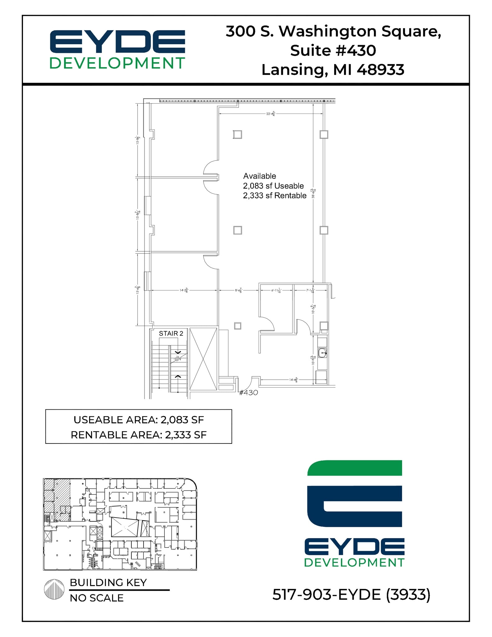 300 S Washington Sq, Lansing, MI à louer Plan de site- Image 1 de 1